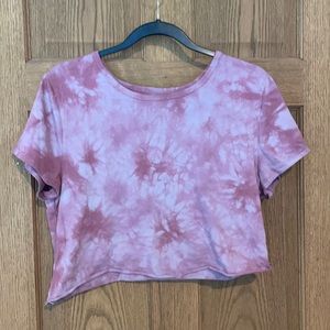 pink tie dye crop top